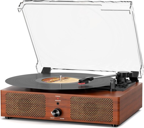 Vintage wooden record player - wooden,