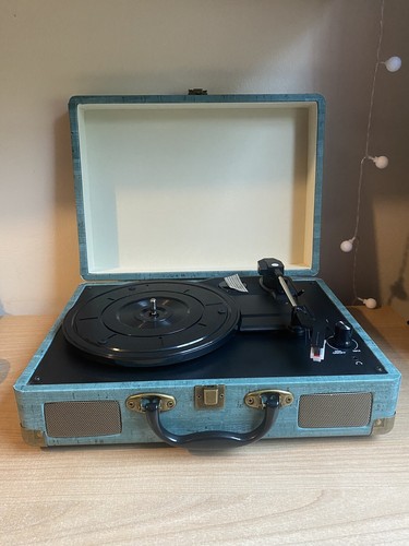 Vinyl record player blue - vinyl,